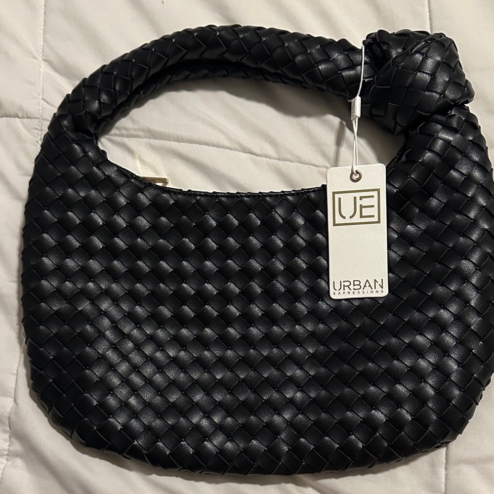 Urban Expressions Black Woven Hobo Bag